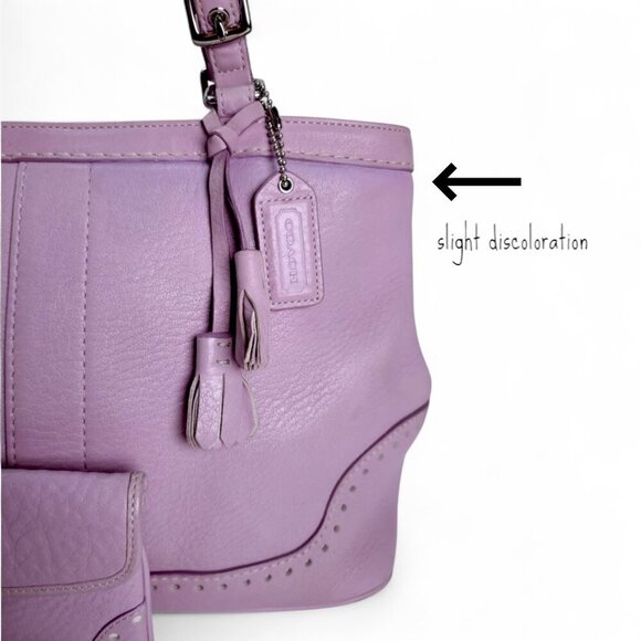 COACH Vintage Hamptons Satchel in lavender with wallet/wristlet set 5055 - Picture 4 of 9